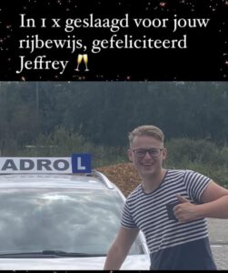 Jeffrey is geslaagd